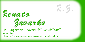 renato zavarko business card